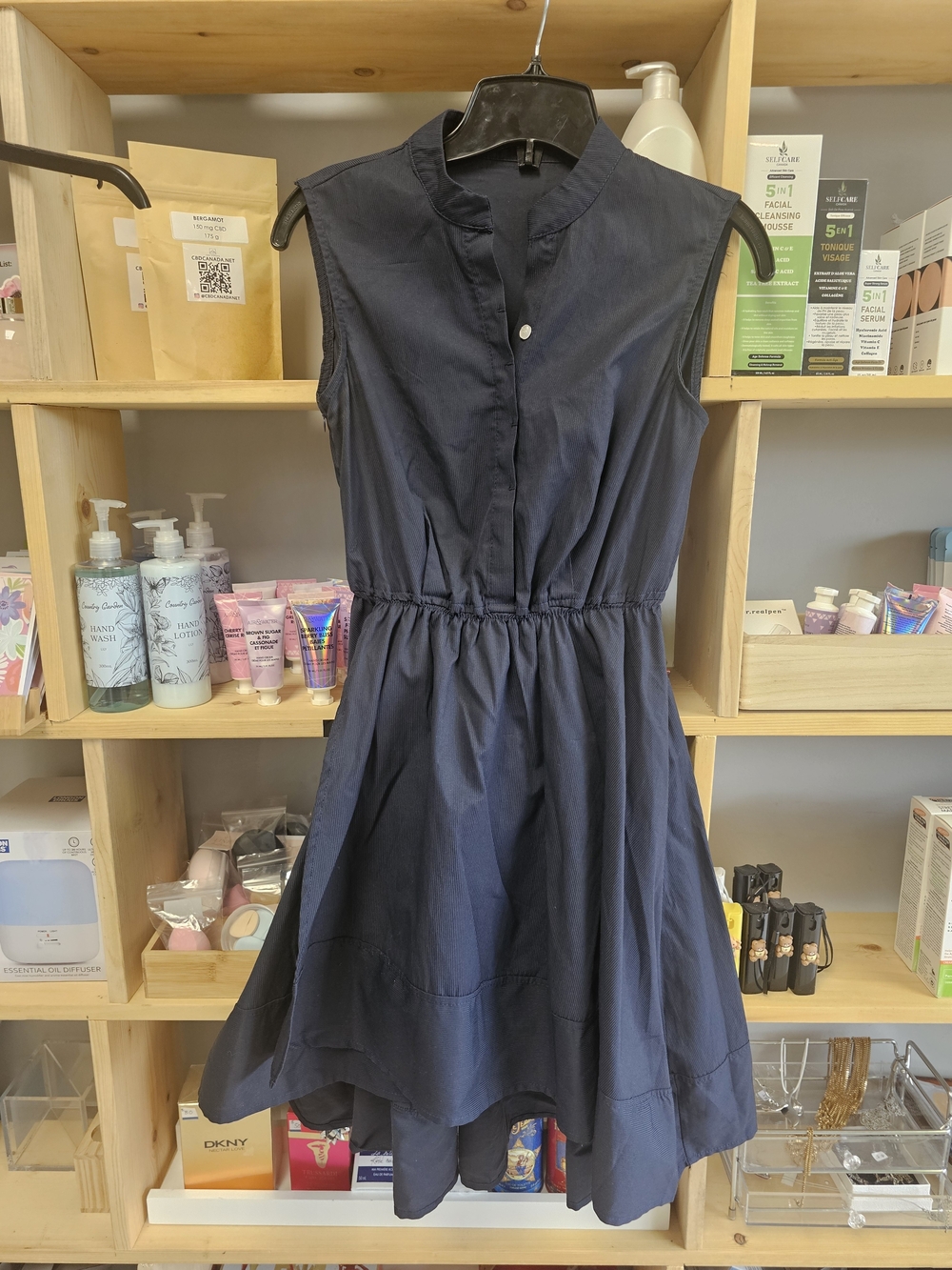 Source Unknown Navy Sleeveless A-Line Mini Dress - Picture 6 of 6